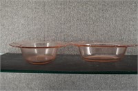 2 Pink Depression Glass American Sweetheart Bowls