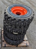 (4) New 12x16.5 Skid Steer Tires on New Rims