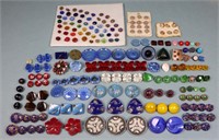 (200) Asst. Art Deco Era Colored Glass Buttons