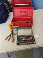 Small toolbox with tools socket set