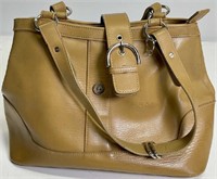 Vintage tan leather coach bag