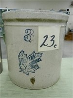 Western Stoneware 3 Gal. Double Stamp Crock