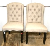 Pair of Furniture of America Tufted Back Chairs