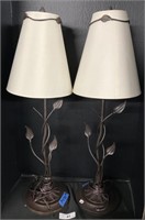 Pair of Modern Art Deco Metal Table Lamps.