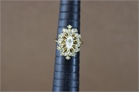 Vintage 18kt HGE Faux Diamond Size 6 Ring