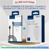 SET OF 2(USB TO USB MINI-B CABLE+USB WALL CHARGER)