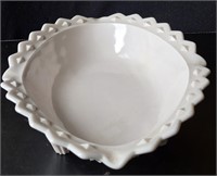 Vintage Milk Glass Footed Centerpiece Bowl