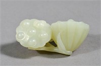 Chinese White Jade Carving Lotus Fruit
