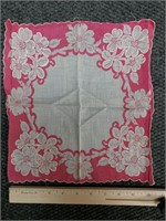 Vintage handkerchief scalloped edging, 11" sq.