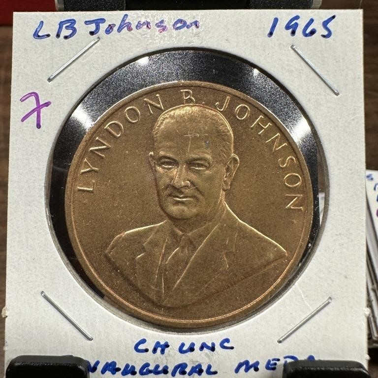 1965 LYNDON B JOHNSON UNC INAUGARAL MEDAL