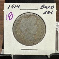 1914 BARBER SILVER QUARTER