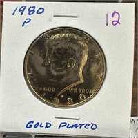 1980 GOLD PLATED JFK HALF DOLLAR