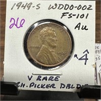 1949-S WHEAT PENNY CENT CH PICKER DBL DIE WDDO-002