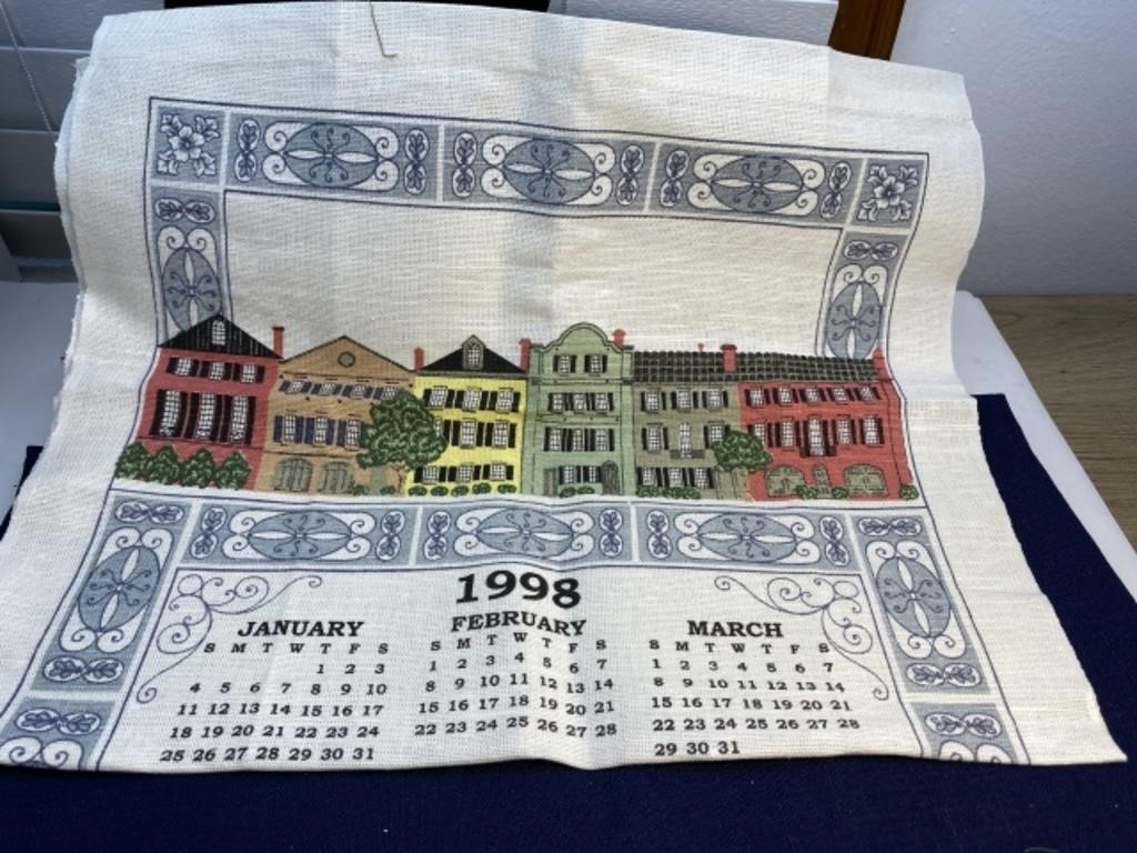 1998 calendar tea towel