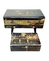 (2) Vintage Oriental Music & Jewelry Boxes