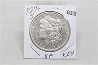 1896S XF Morgan Silver Dollar