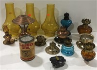 Vintage oil lamps no shades