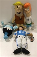 Cartoon plush dolls lot including flinstones