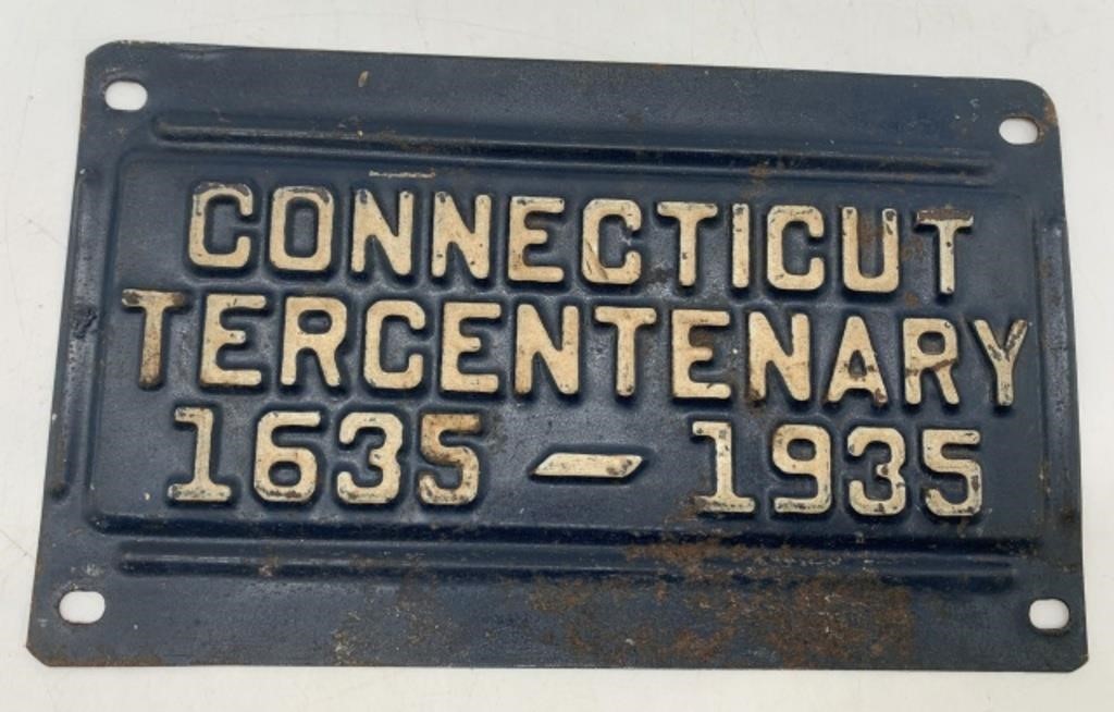 Connecticut Tercentenary license plate