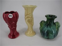 Lot (3) Pieces of Art Pottery