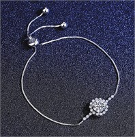 925S 1.0ct Moissanite Diamond Halo Bracelet