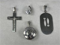 4 Sterling Silver Charms Pendants