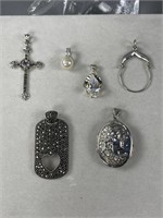 6 Sterling Silver Charms Pendants