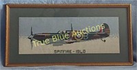 Embroidered Spitfire Plane Picture