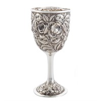 Stieff "Rose" repousse sterling silver goblet