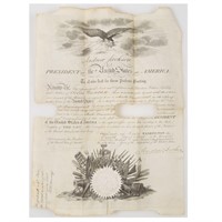 Andrew Jackson signed commission for Silas Duncan