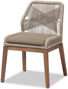 Woven Rope Mahogany Dining Side Chair