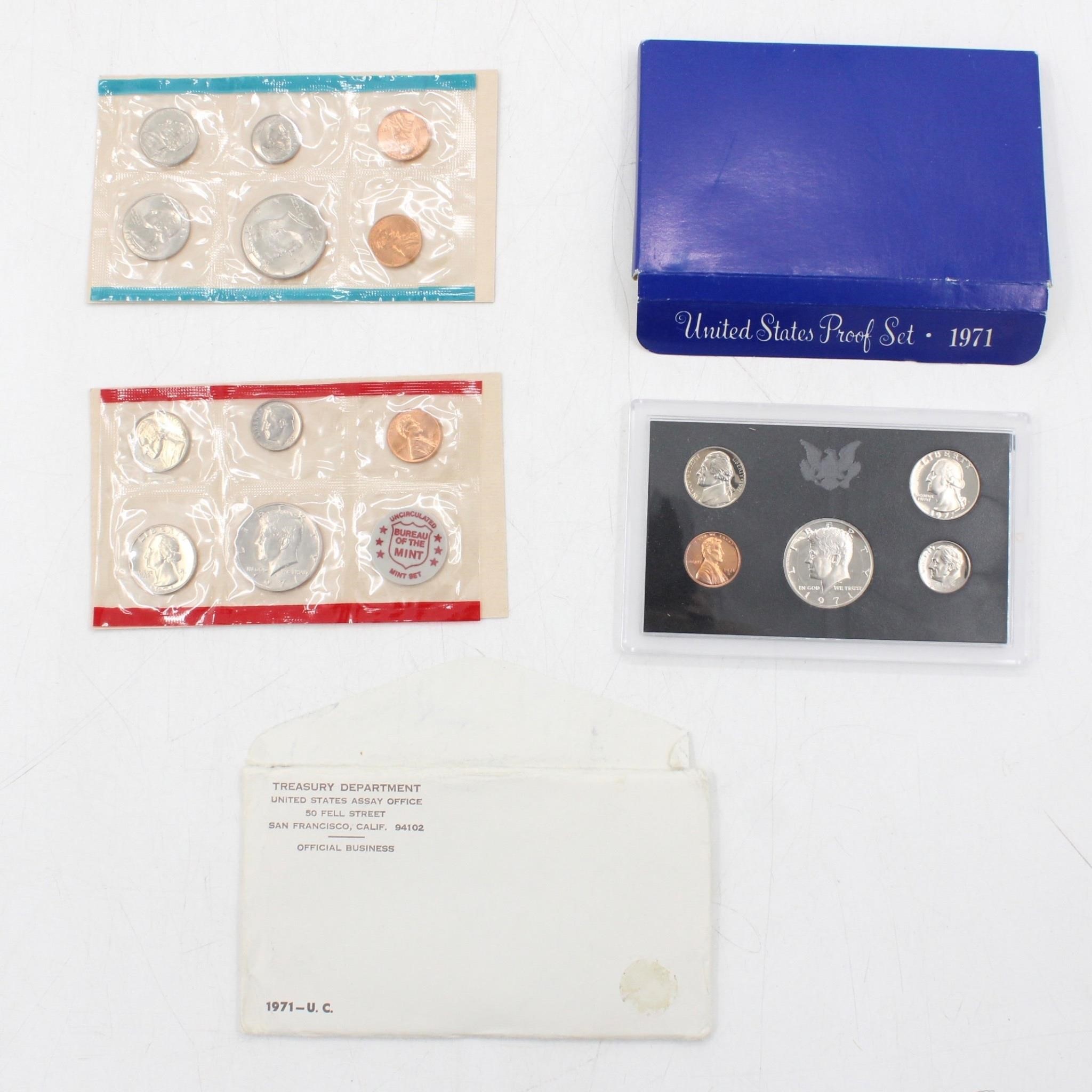 Complete 1971-S-D-P US Mint Uncirculated Coin Sets