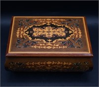 Antique / Vintage Wood Inlay Jewelry Box