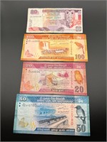 4 Bank Notes from SRI LANKA