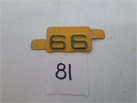 1966 License Plate Revalidation Tag