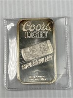 Coors Light Silver Bullet 1 Troy Ounce