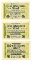 (3) Consecutive Star Note 1923 German Behn