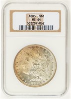 Coin 1883  Morgan Silver Dollar NGC MS64