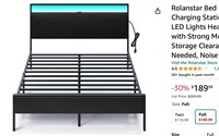 Bed Frame with USB Charging Station, Full Bed