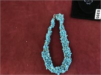BLUE BEADED NECKLACE