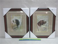 PAI OF NICE FRAMED DOG PRINTS