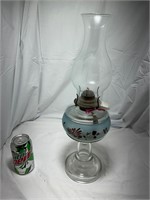 Vintage Hurricane Oil Lamp Light Blue