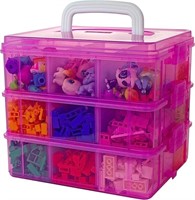 WFF8867  Duslogis Toys Organizer Case, 3-Tier Pink