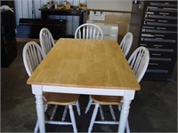 Kitchen Table Set w/ 5 Chairs - 60" x 36" x 35"