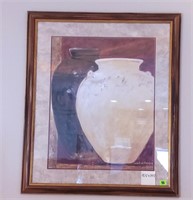 Contemporary Framed Print of Stoneware Pots