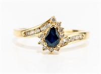 Jewelry 14k Gold Sapphire Diamond Ring