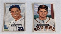 2 1951 Bowman Baseball Cards #280 & 284
