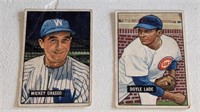 2 1951 Bowman Baseball Cards #139 & 205