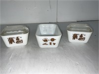 3 PYREX REFRIGERATOR DISHES