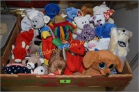 BOX OF ASSTD BEANIE BABIES AND STUFFED ANIMALS